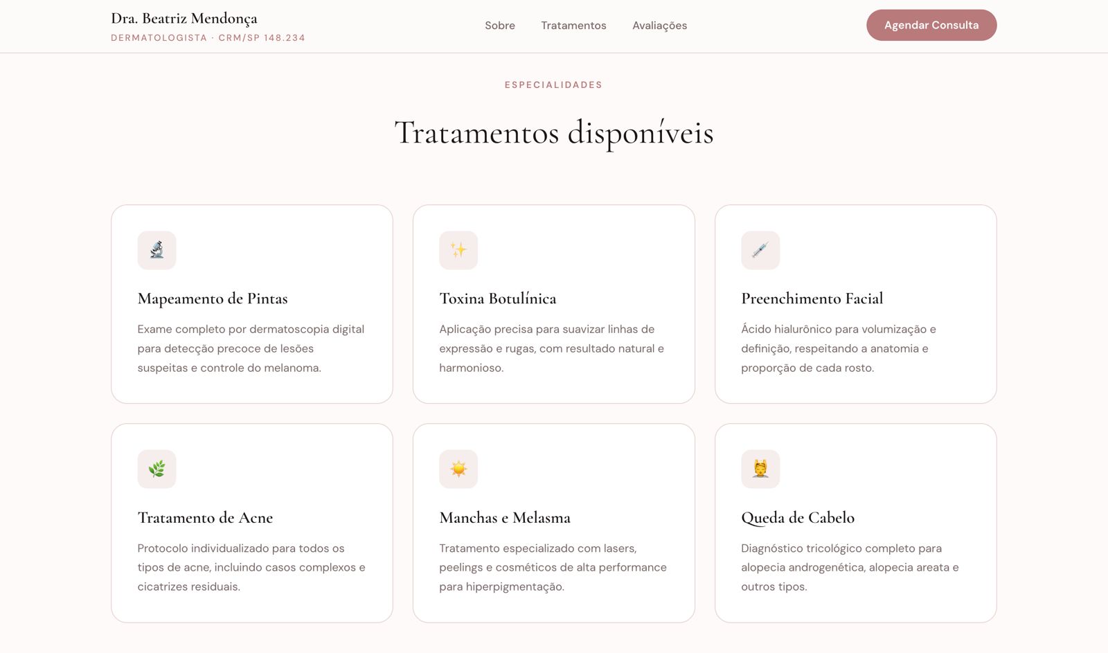 Preview mobile de site médico entregue